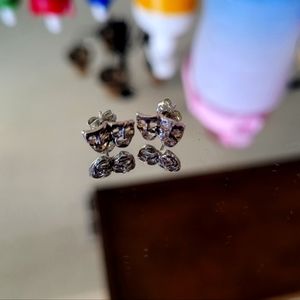 Vintage Sterling silver  drama maskhappy and sad mask stud earrings